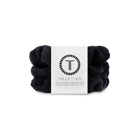 Jet Black Small Towel Scrunchies