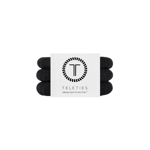 Jet Black Small Nylon Hair Ties