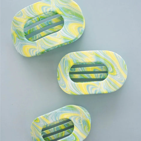 By the Sea Shore Medium Flat Round Hair Clip