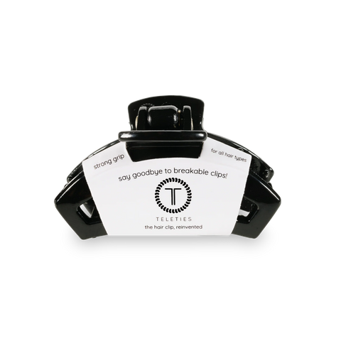 Open Jet Black Tiny Hair Clip