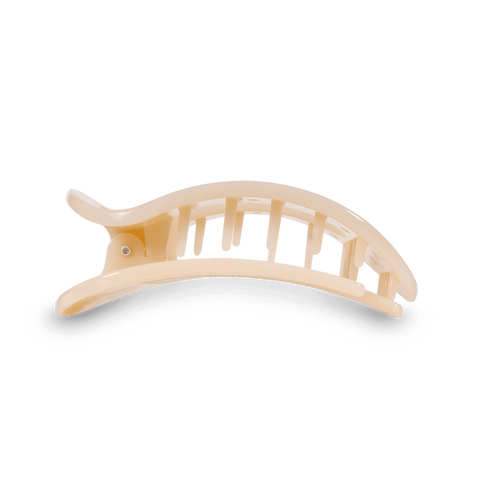 Almond Beige Small Flat Round Hair Clip
