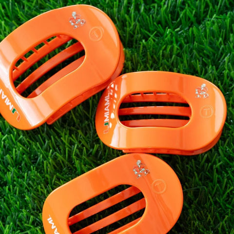 Go Canes! Medium Flat Round Hair Clip
