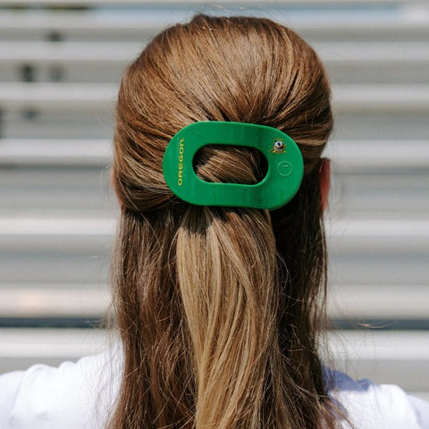 Go Ducks! Medium Flat Round Hair Clip