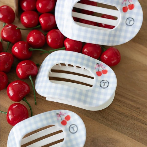 Basket of Cherries Small Flat Round Hair Clip