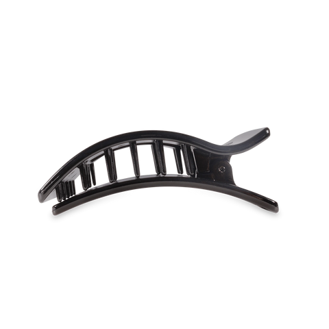 Jet Black Medium Flat Rectangle Hair Clip