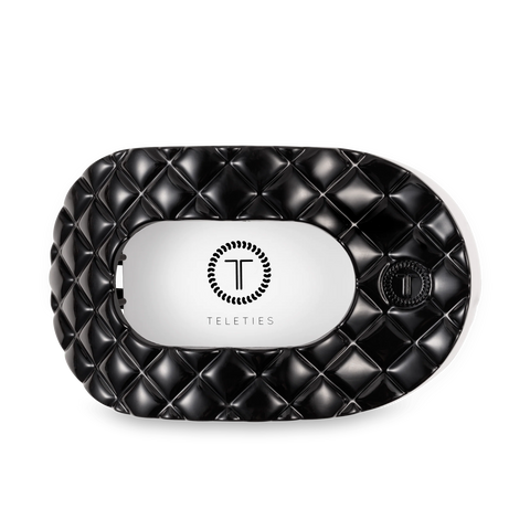 Jet Black Quilted Large Flat Round Hair Clip
