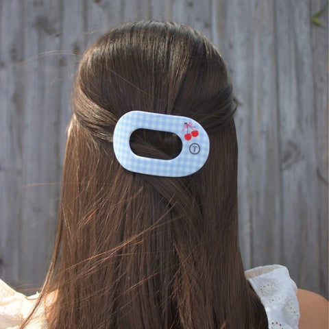 Basket of Cherries Small Flat Round Hair Clip