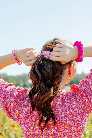 Rose All Day Large Silk Scrunchies