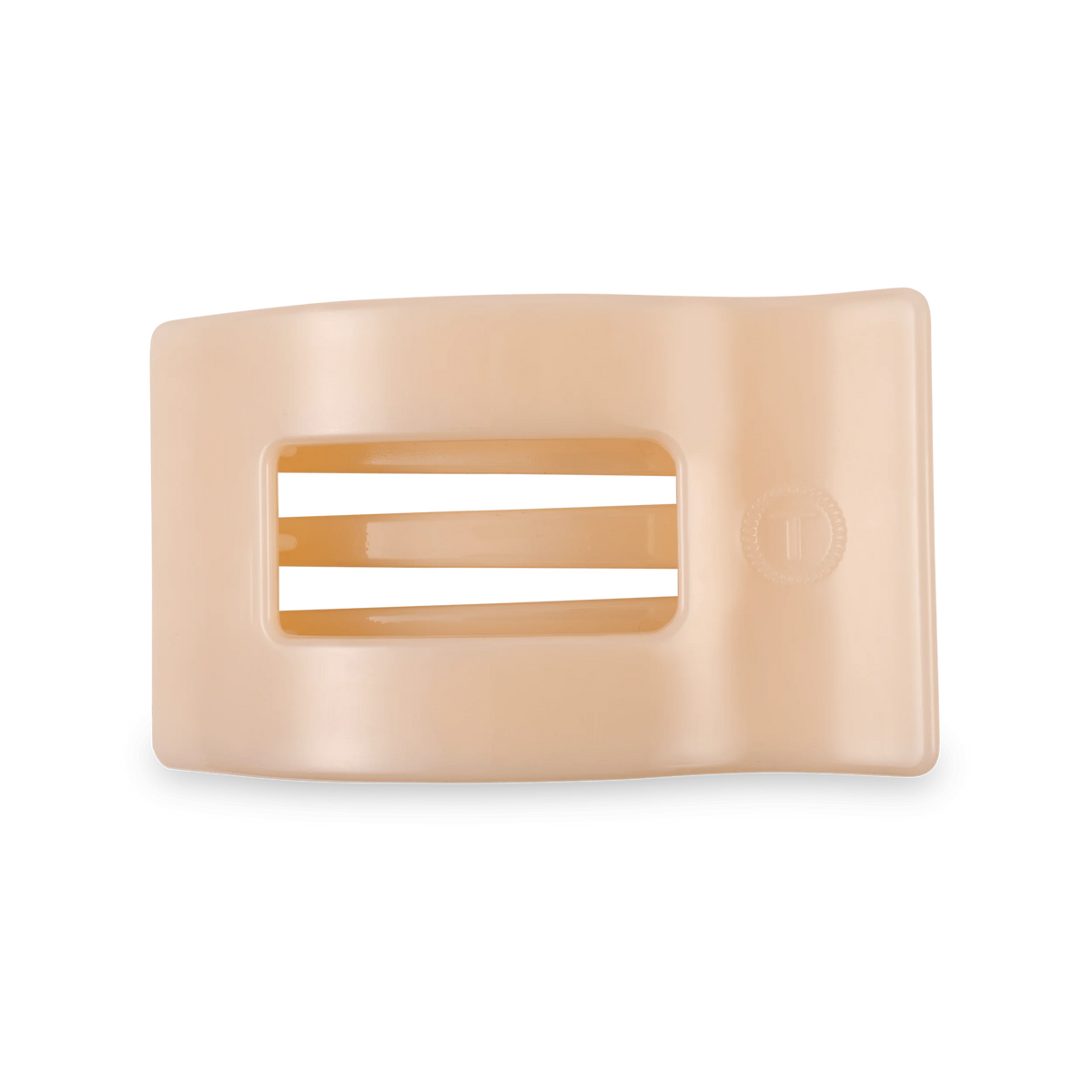 Almond Beige Medium Flat Rectangle Hair Clip