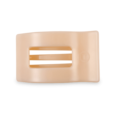 Almond Beige Medium Flat Rectangle Hair Clip
