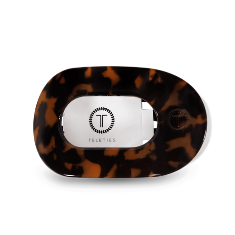 Tortoise Medium Flat Round Hair Clip
